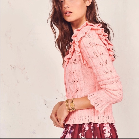 Loveshackfancy Warren Ruffle Cardigan NWT - Picture 5 of 9